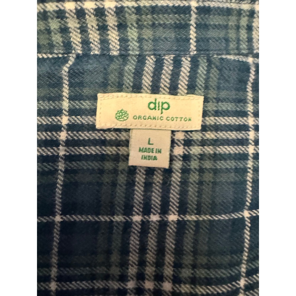 Dip Organic Cotton Plaid Long Sleeve Button Down‎ Shirt Women's Size Large - Picture 4 of 5